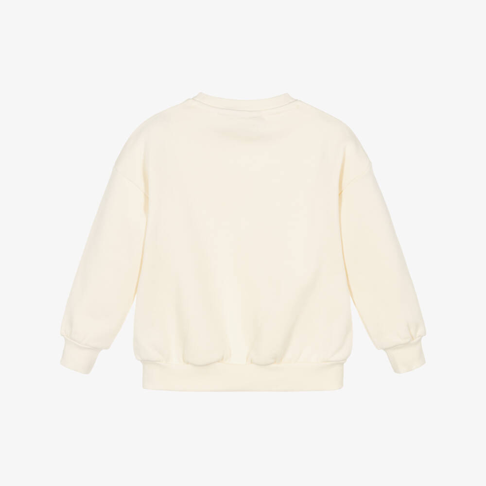 Mini Rodini-Girls Ivory Panda & Cat Cotton Sweatshirt | Childrensalon Outlet