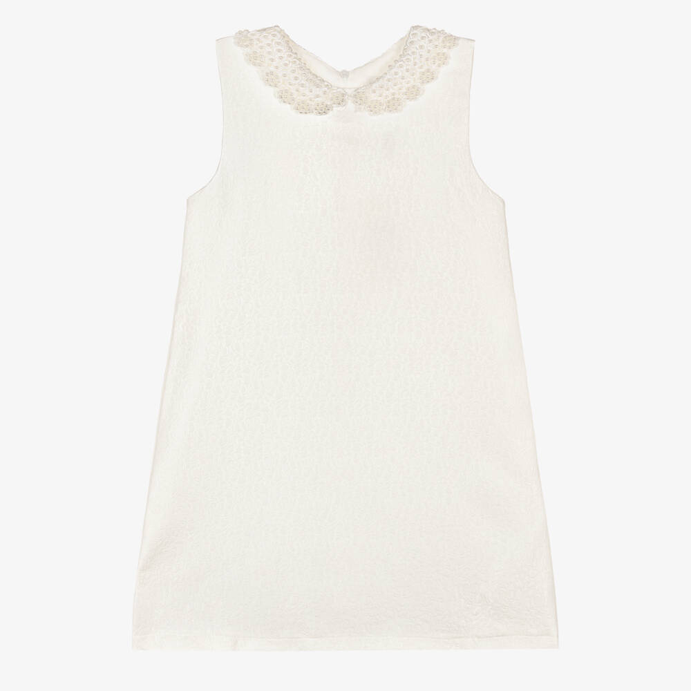 Romano-Girls Ivory Pearl Collar Dress | Childrensalon Outlet
