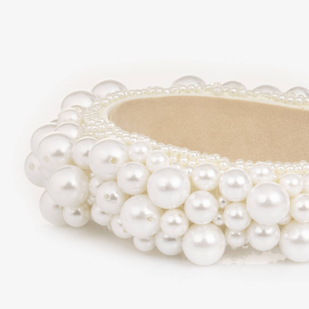Sienna Likes To Party-Girls Ivory Pearl Hairband | Childrensalon Outlet