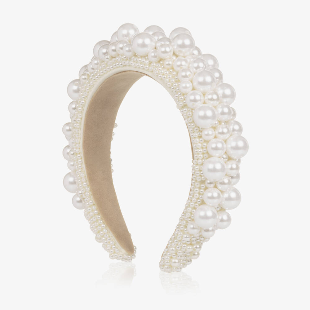 Sienna Likes To Party-Girls Ivory Pearl Hairband | Childrensalon Outlet