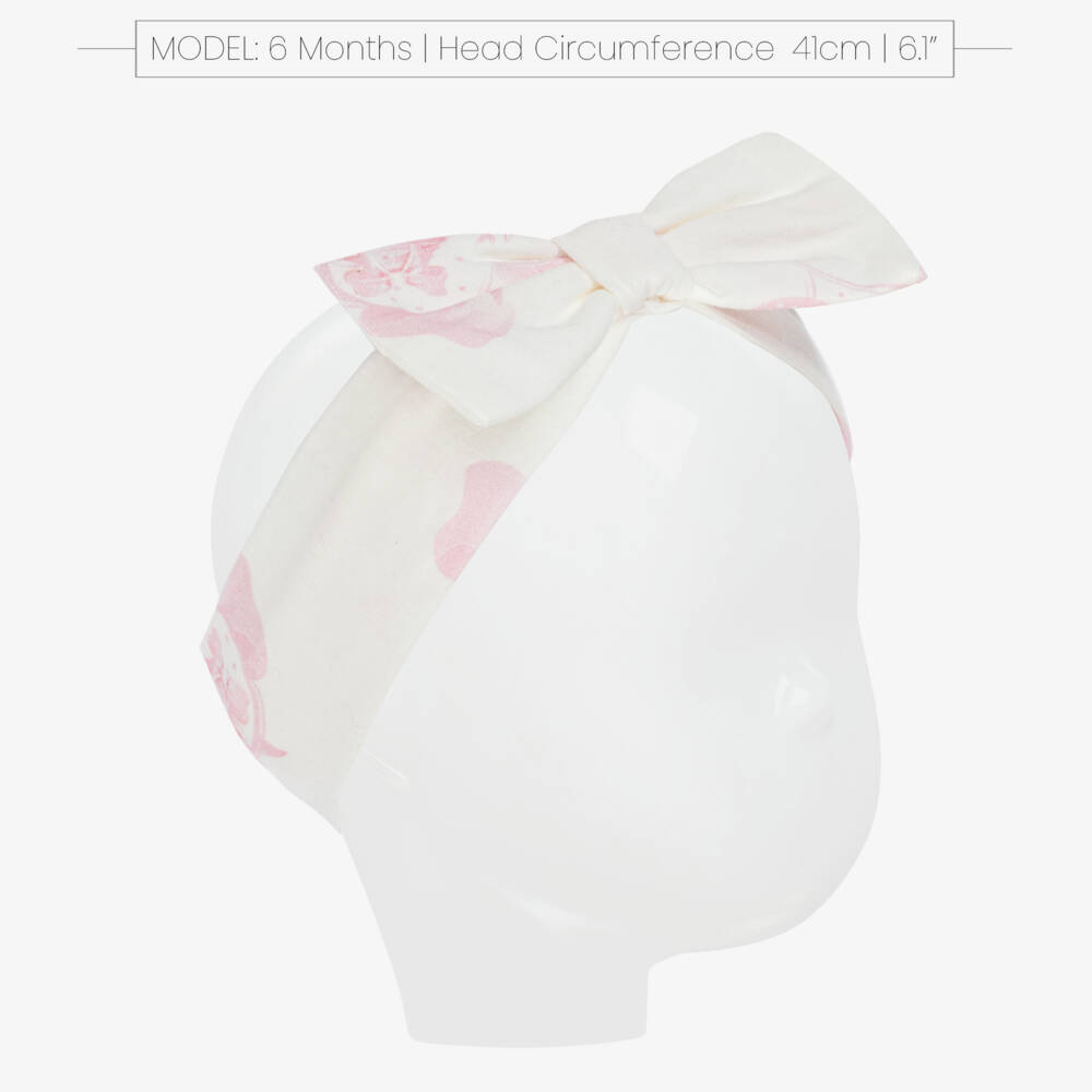 A Dee-Girls Ivory & Pink Cupcake Print Headband | Childrensalon Outlet