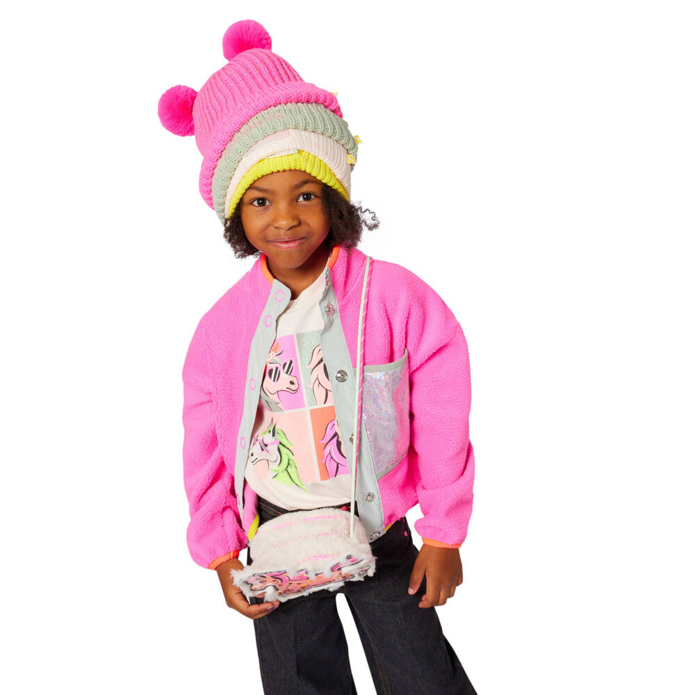 Billieblush-Girls Ivory & Pink Faux Fur Unicorn Bag (15cm) | Childrensalon Outlet