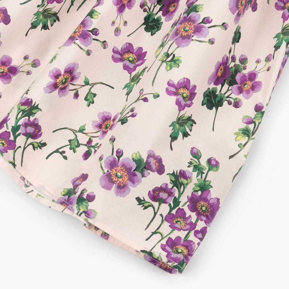 Dolce & Gabbana-Girls Ivory & Pink Floral Cotton Jersey & Poplin Dress | Childrensalon Outlet