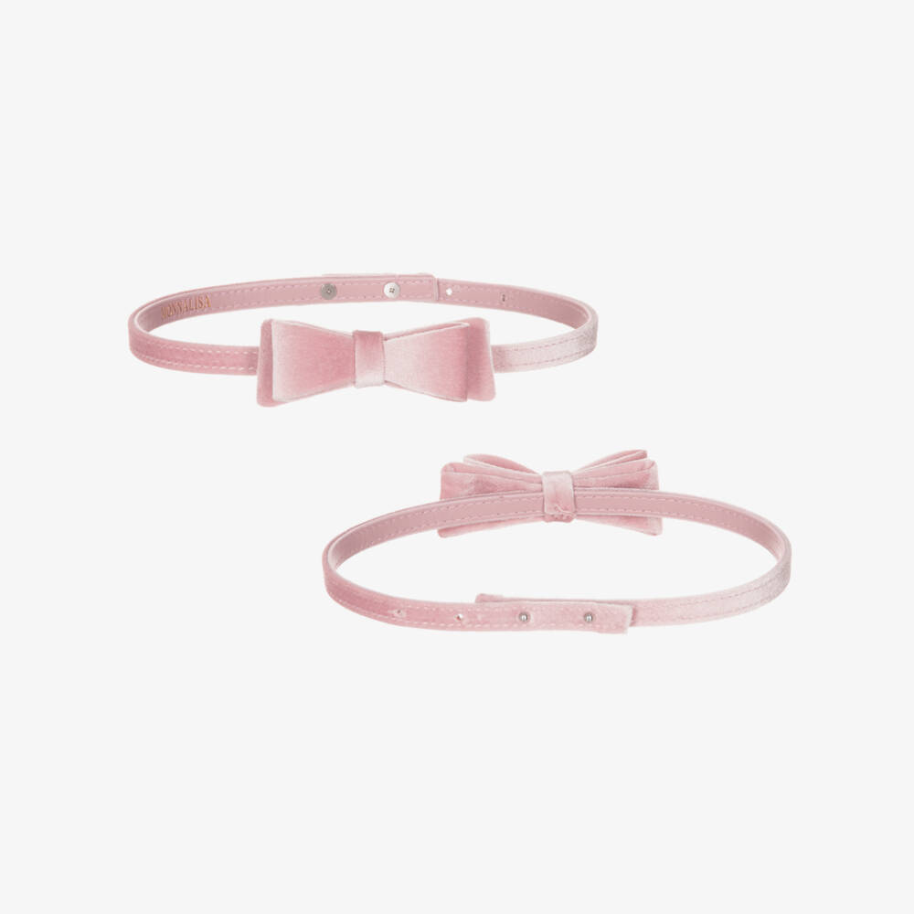 Monnalisa-Girls Ivory & Pink Ombré Milano Jersey Bow Print Dress | Childrensalon Outlet