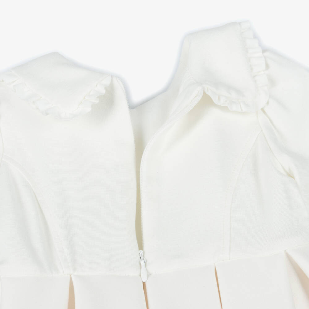 Monnalisa-Girls Ivory & Pink Ombré Milano Jersey Bow Print Dress | Childrensalon Outlet