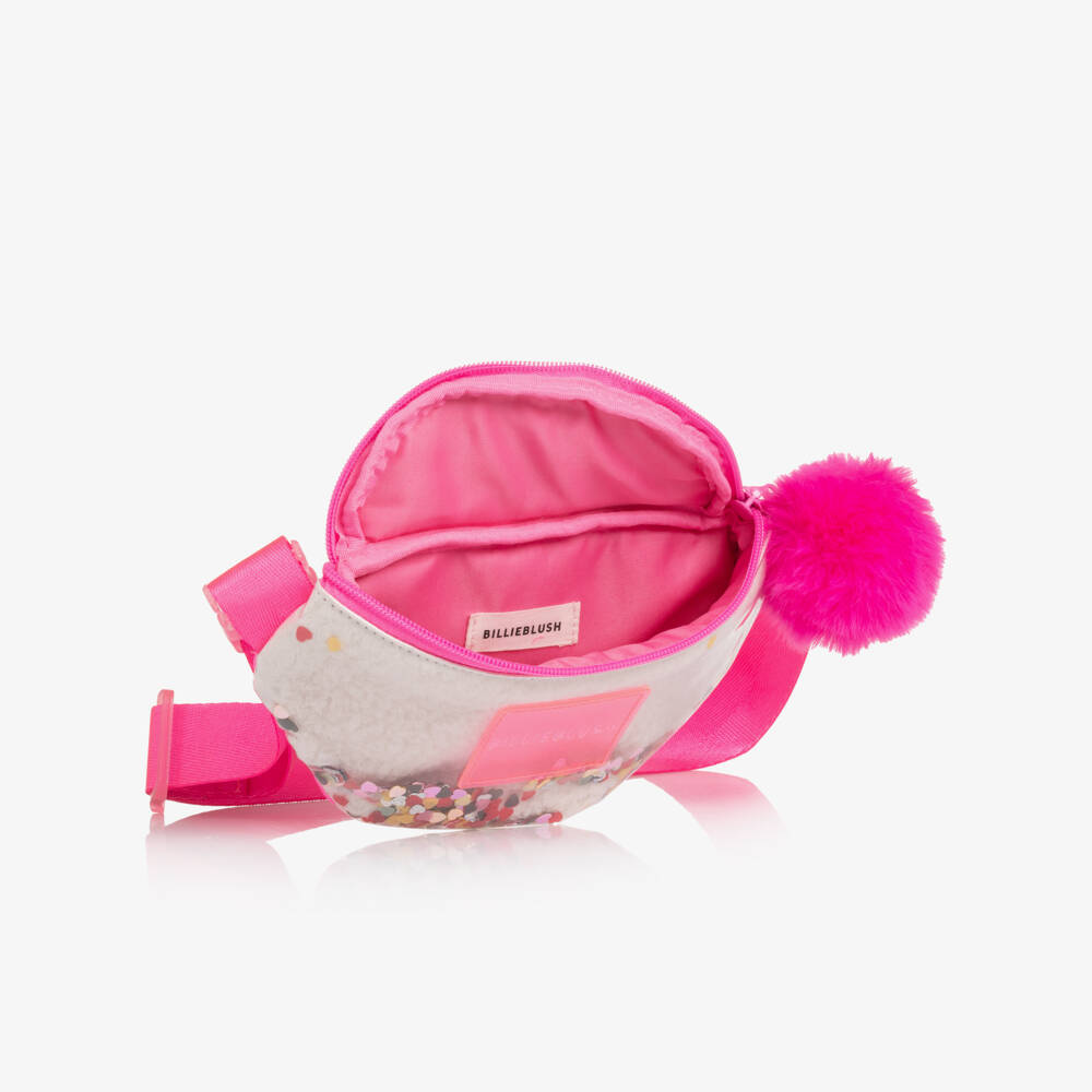 Billieblush-Girls Ivory & Pink Sequin Belt Bag (22cm) | Childrensalon Outlet