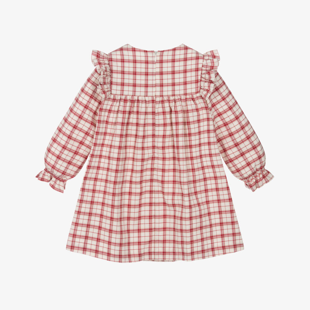 PAZ Rodríguez-Girls Ivory & Red Check Cotton Dress | Childrensalon Outlet