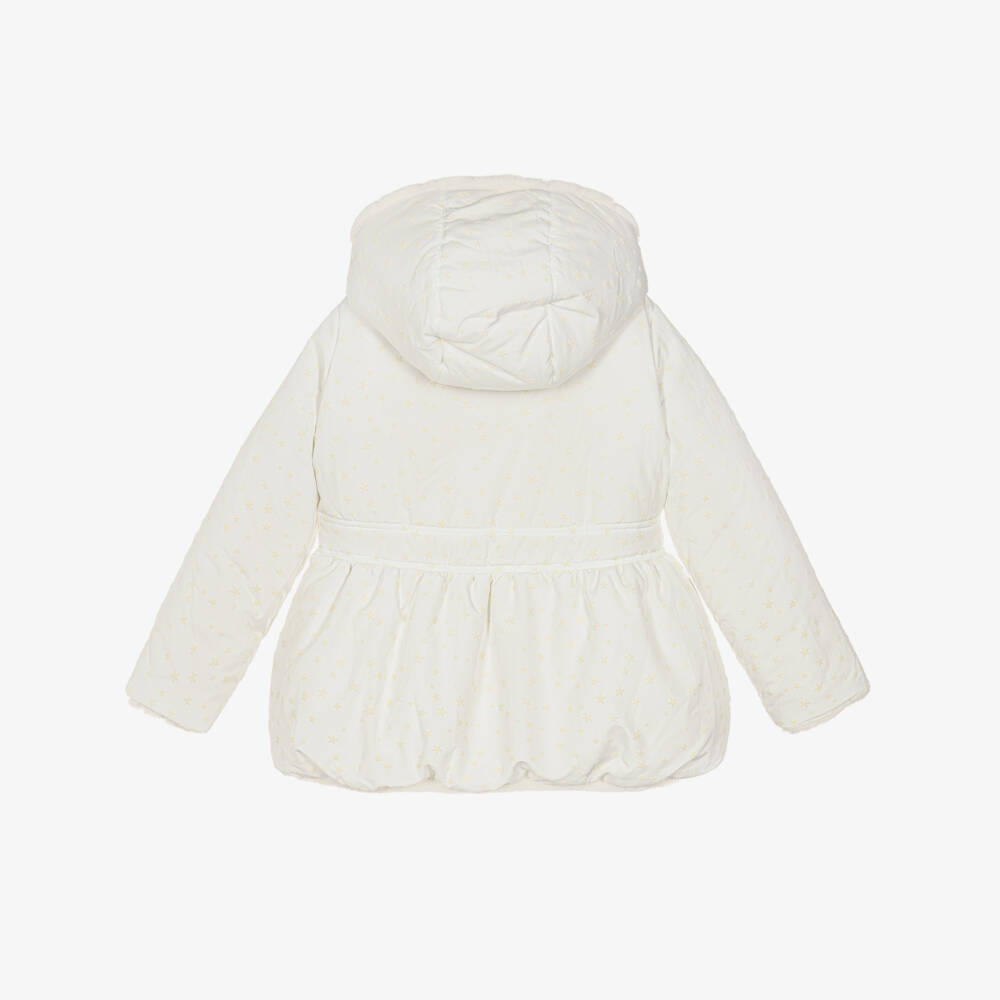 Lapin House-Girls Ivory Reversible Star & Faux Fur Coat | Childrensalon Outlet