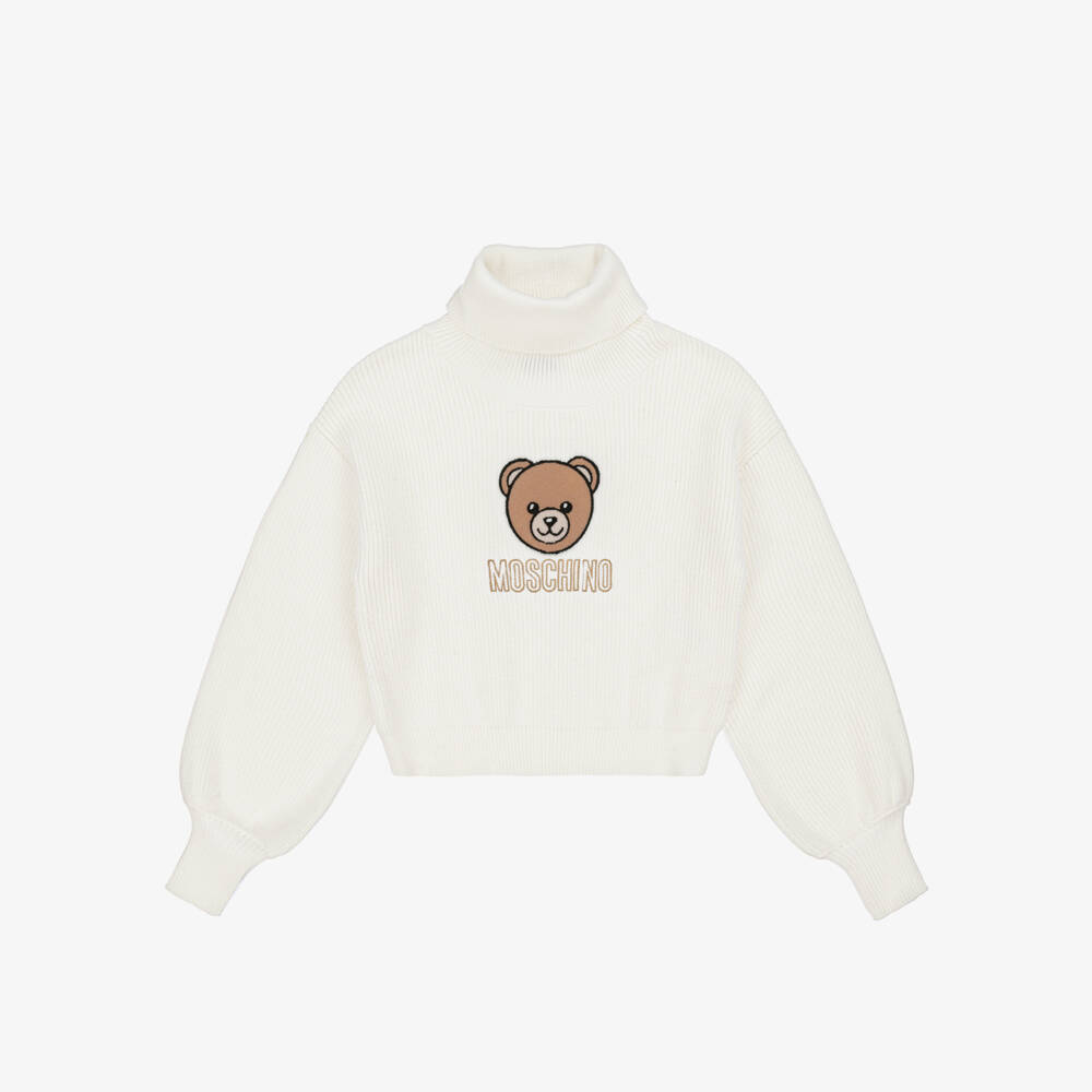 Moschino-Кремовый свитер с воротником для девочек | Childrensalon Outlet