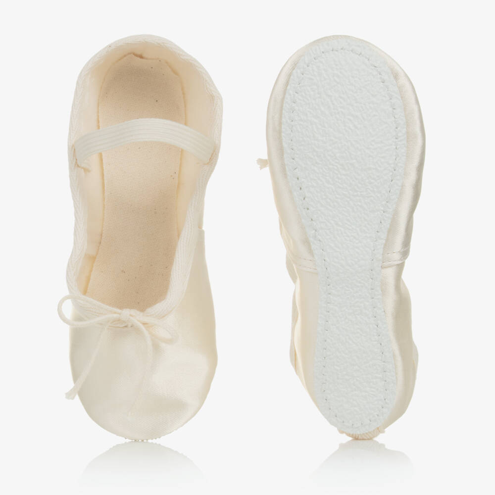 Katz-Girls Ivory Satin Ballet Shoes | Childrensalon Outlet