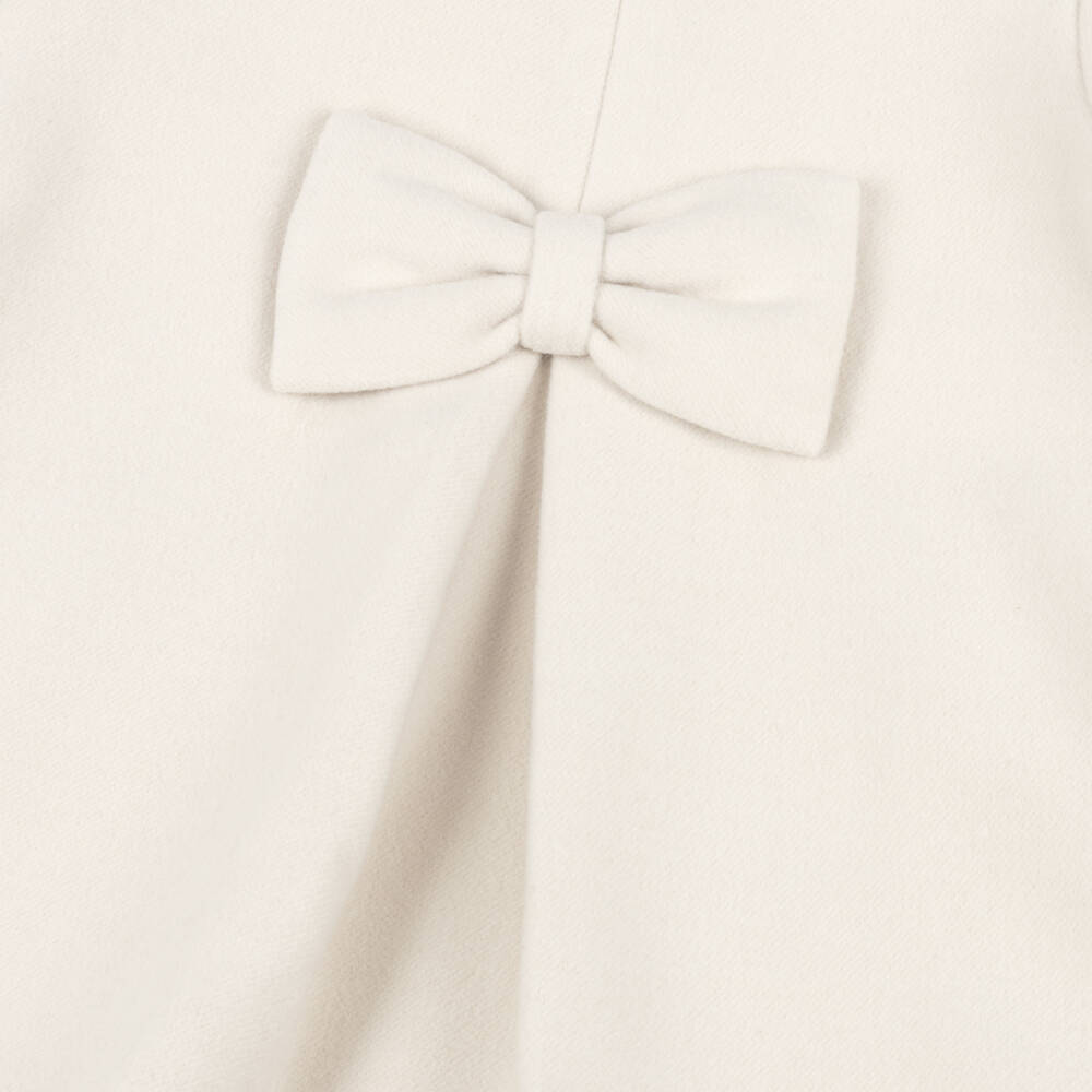 iDO-Girls Ivory Single Breasted Coat with Faux Fur Collar | Childrensalon Outlet
