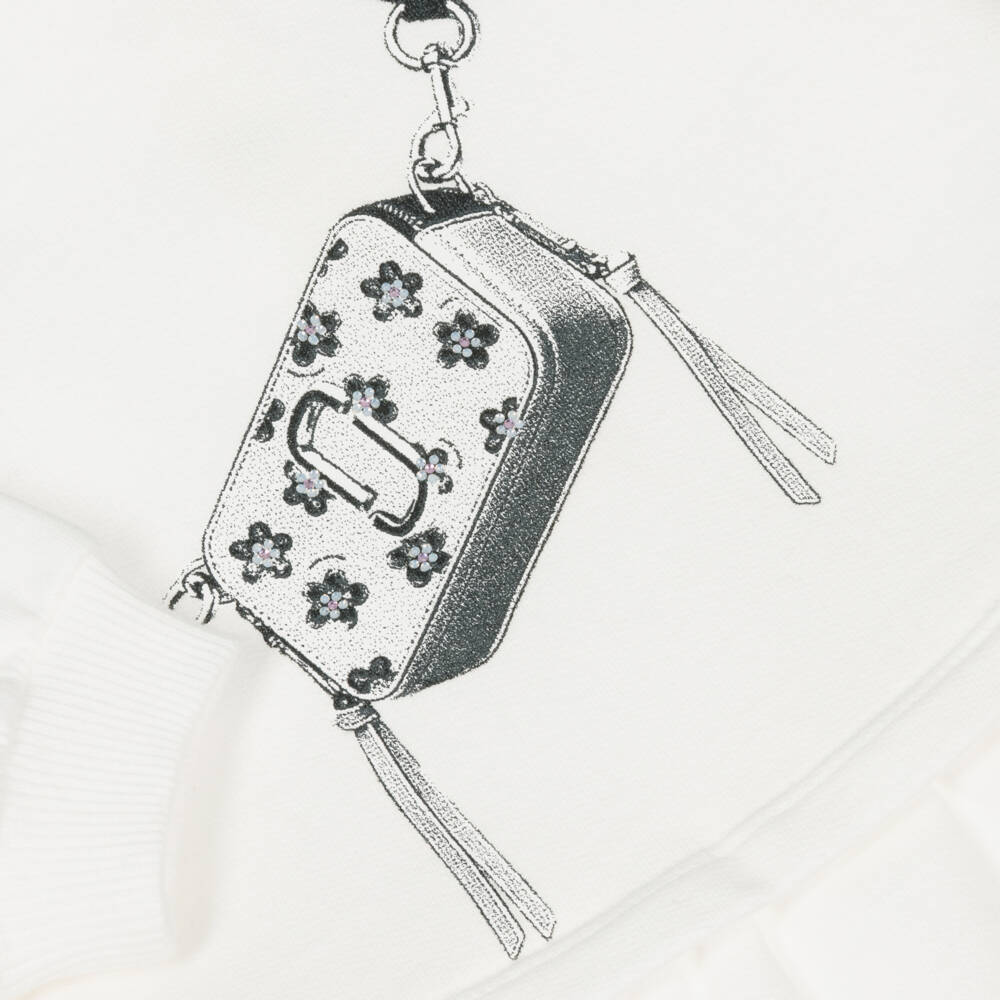 MARC JACOBS-Girls Ivory Snapshot Bag Cotton Jersey Dress | Childrensalon Outlet