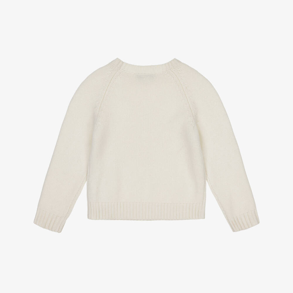 Tartine et Chocolat-كنزة صوفية بلون كريمي بنقشة الثلج للبنات | Childrensalon Outlet