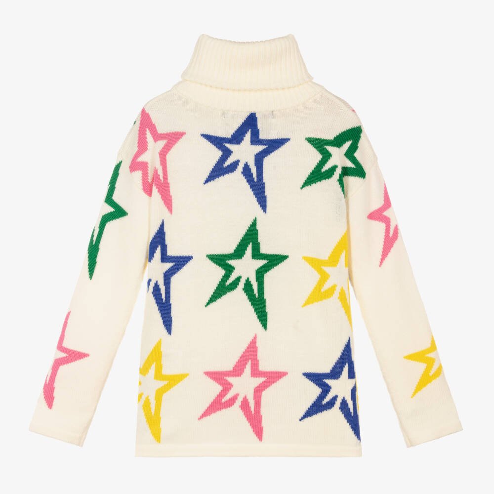 Perfect Moment-Girls Ivory Star Merino Wool Sweater | Childrensalon Outlet