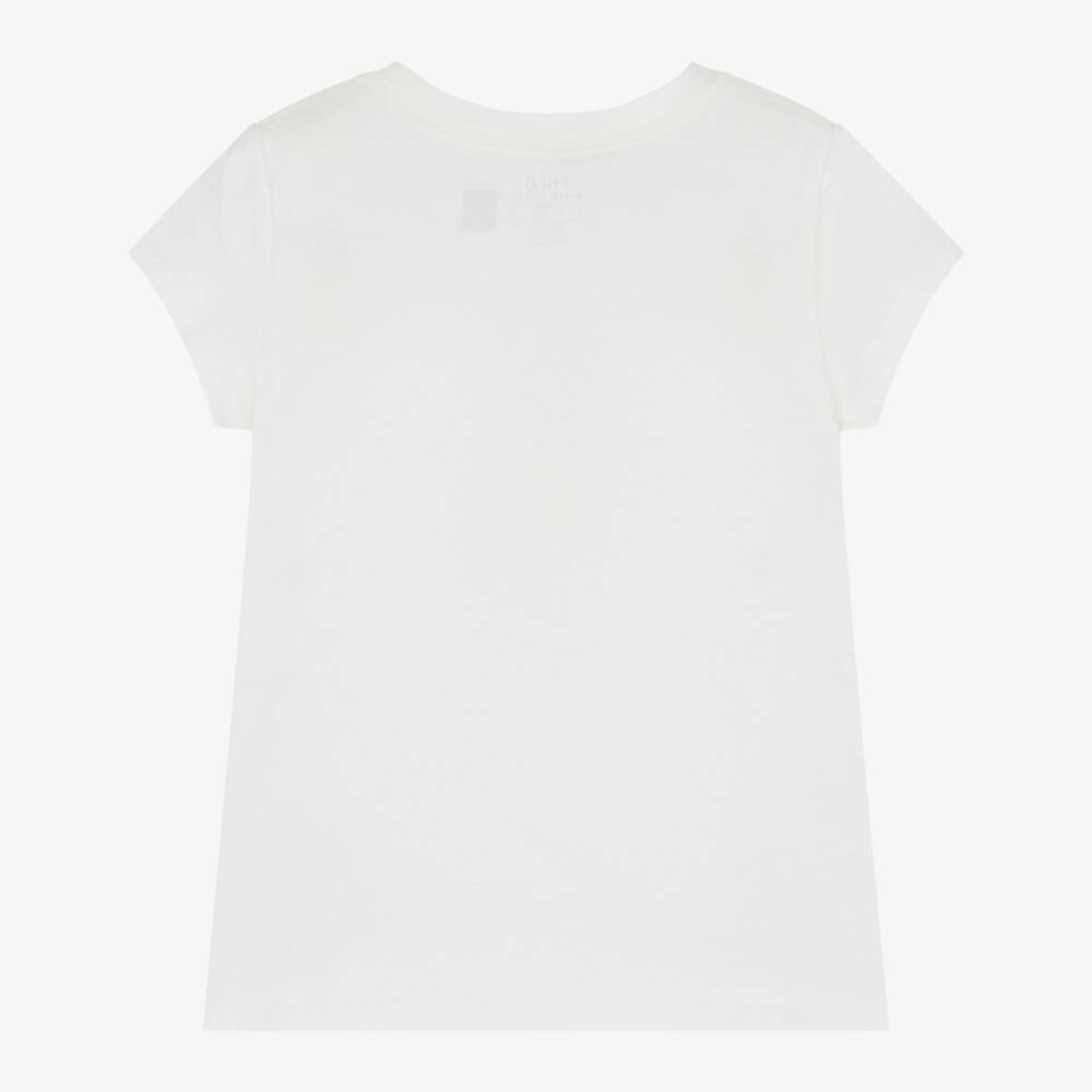 Ralph Lauren-Girls Ivory Tennis Polo Bear Cotton Jersey T-Shirt | Childrensalon Outlet