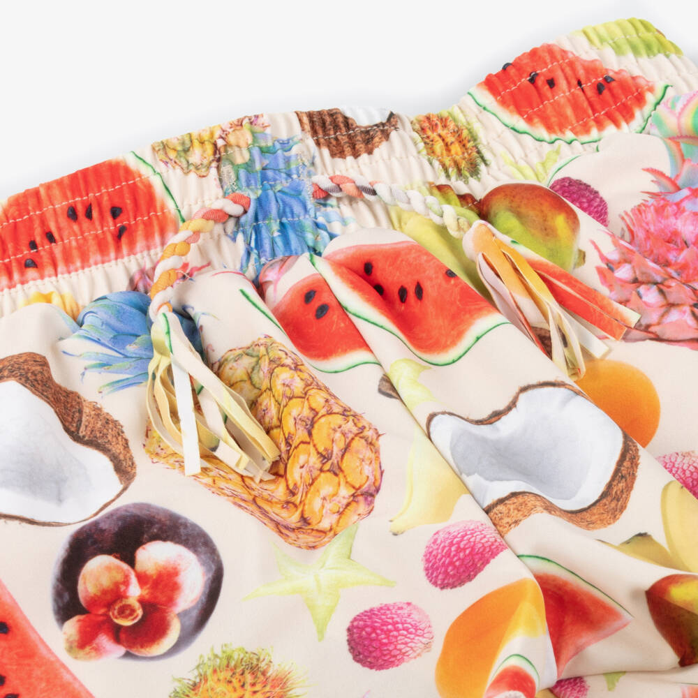 Molo-Girls Ivory Tropical Fruit Shorts (UPF50+) | Childrensalon Outlet