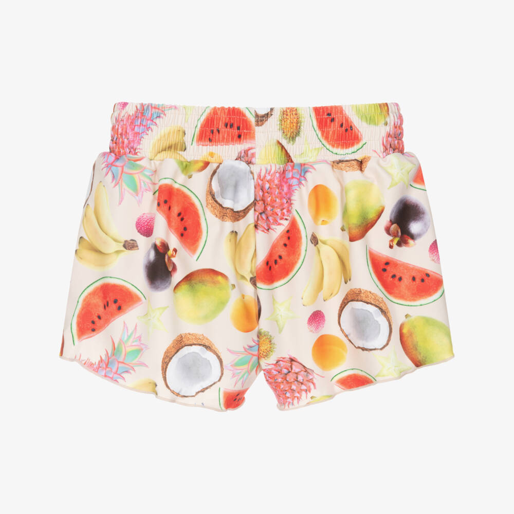 Molo-Girls Ivory Tropical Fruit Shorts (UPF50+) | Childrensalon Outlet