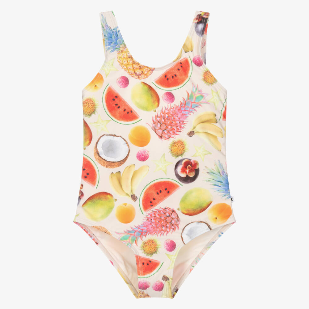Molo-Girls Ivory Tropical Fruit Swimsuit (UPF50+) | Childrensalon Outlet