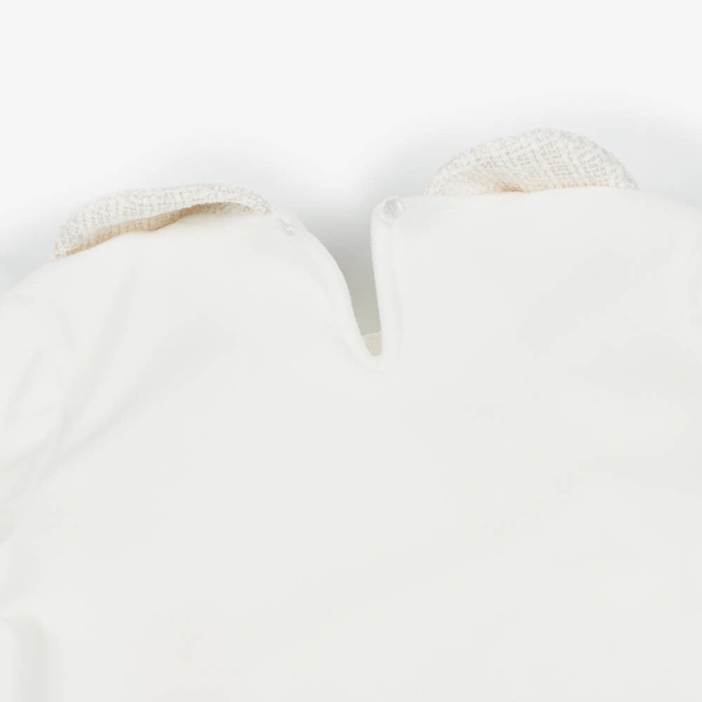 Jamiks-Girls Ivory Velour Top & Tweed Skirt Set | Childrensalon Outlet