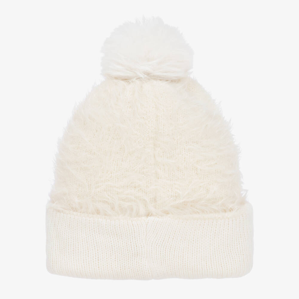 Bling2o-Girls Ivory Wool Pom-Pom Hat | Childrensalon Outlet
