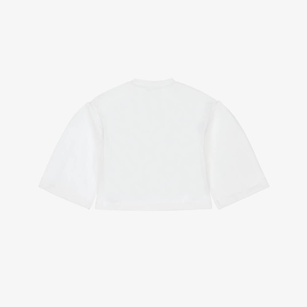 Missoni-Girls Ivory Zigzag Trim Cotton Sweatshirt | Childrensalon Outlet