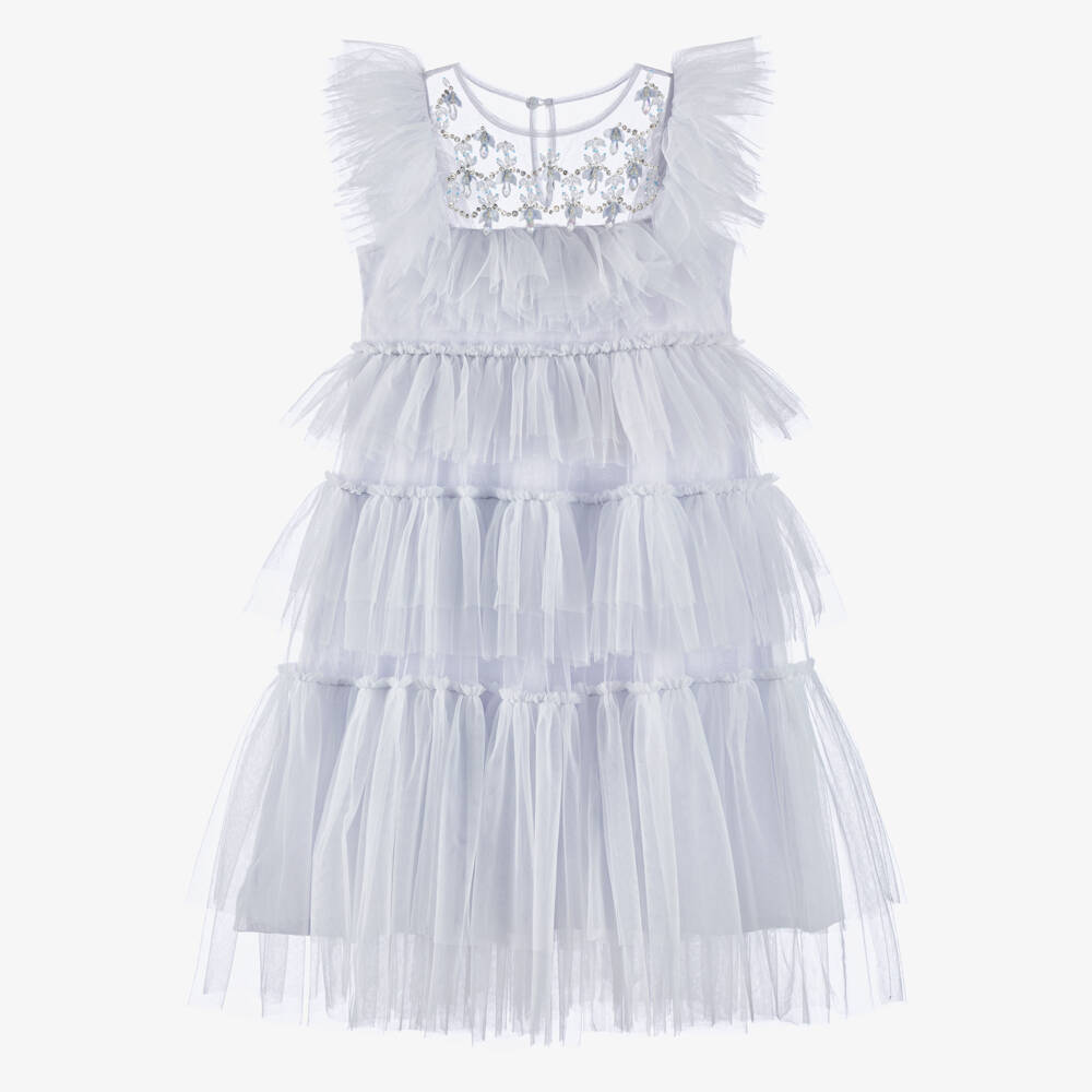 Tutu du Monde-Girls Lavender Blue Tiered Tulle Dress | Childrensalon Outlet