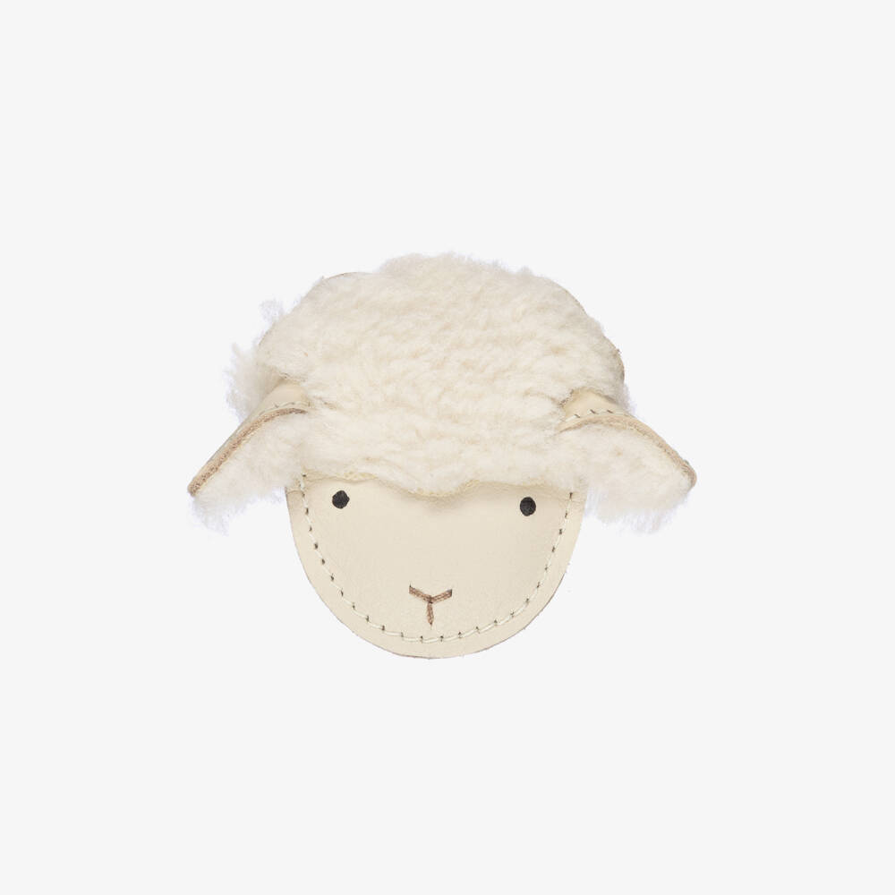 Donsje-Girls Leather & Fleece Lamb Hair Elastic (7cm) | Childrensalon Outlet