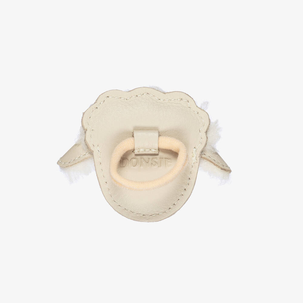 Donsje-Girls Leather & Fleece Lamb Hair Elastic (7cm) | Childrensalon Outlet