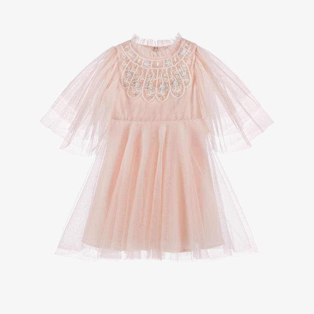 Tutu du Monde-Girls Light Pink Beaded Bodice Tulle Dress | Childrensalon Outlet