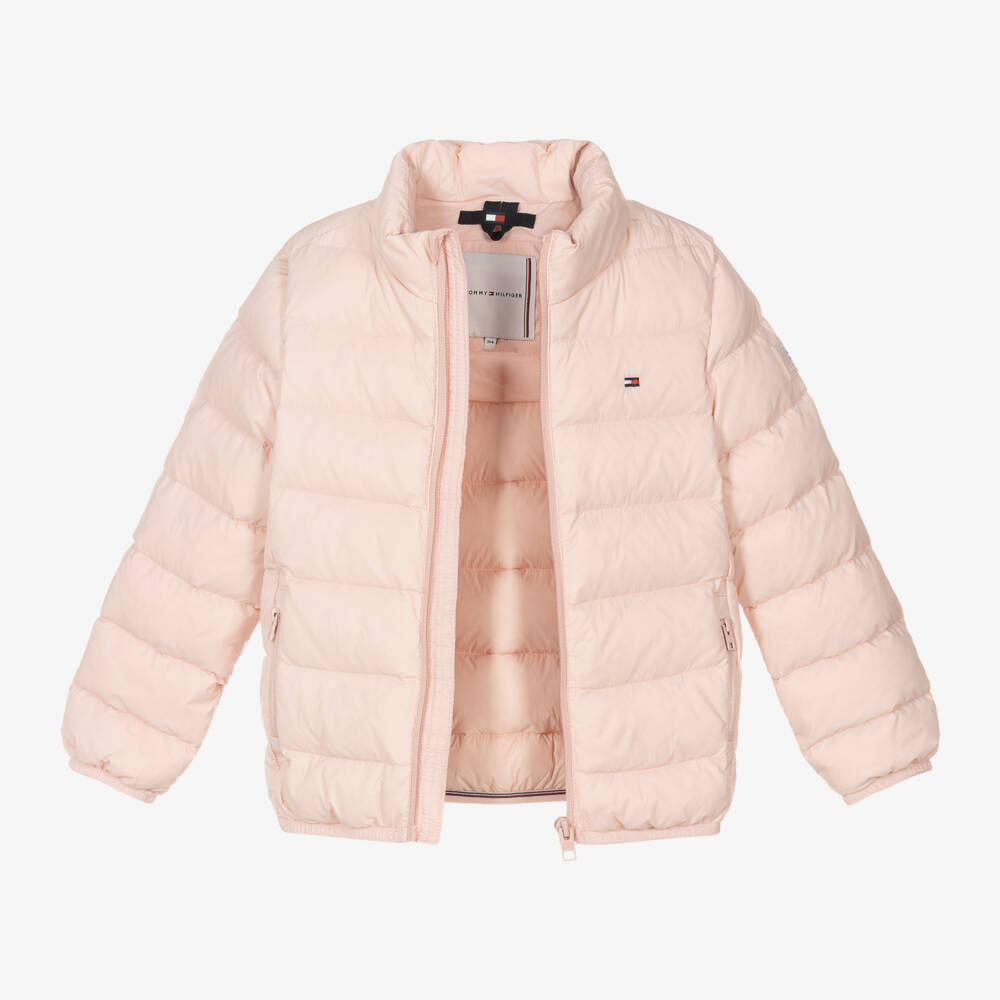 Tommy Hilfiger-Girls Light Pink Down Padded Jacket | Childrensalon Outlet