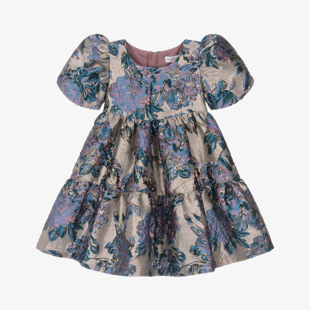 Angel's Face-Girls Lilac & Blue Floral Jacquard Dress | Childrensalon Outlet