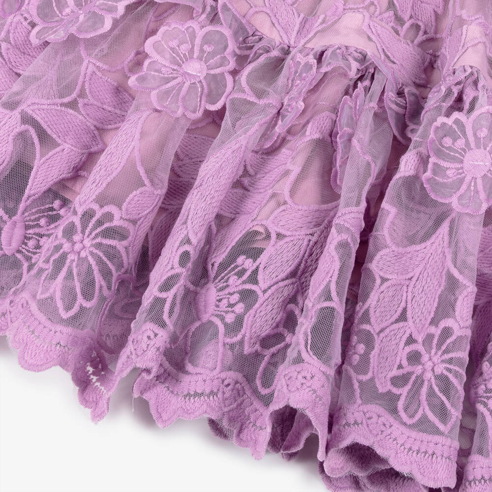 Mama Luma-Girls Lilac Floral Tulle Dress | Childrensalon Outlet