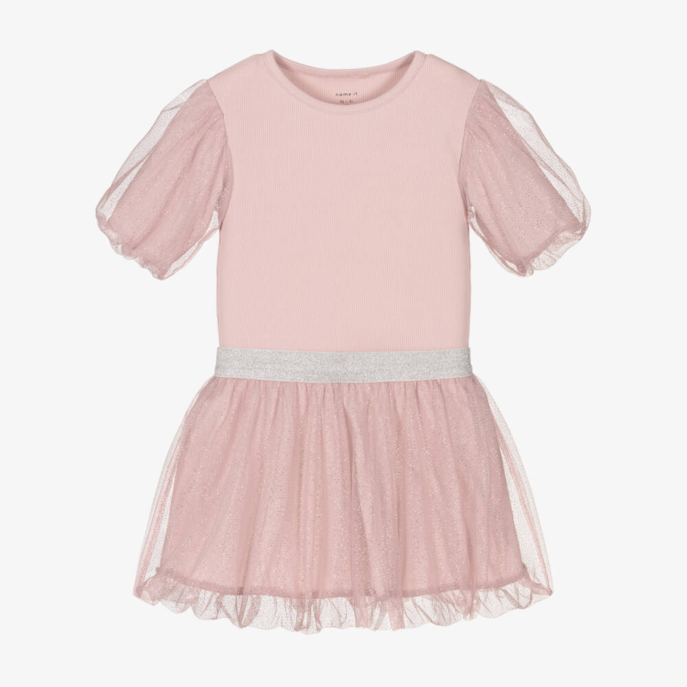 NAME IT-Girls Lilac Pink Glittery Tulle Skirt Set | Childrensalon Outlet