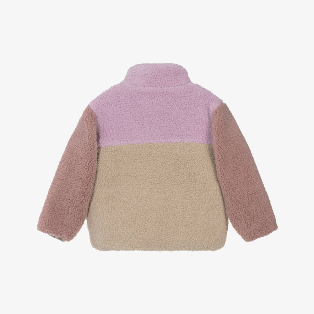 NAME IT-Girls Lilac Purple Colourblock Sherpa Fleece Jacket | Childrensalon Outlet