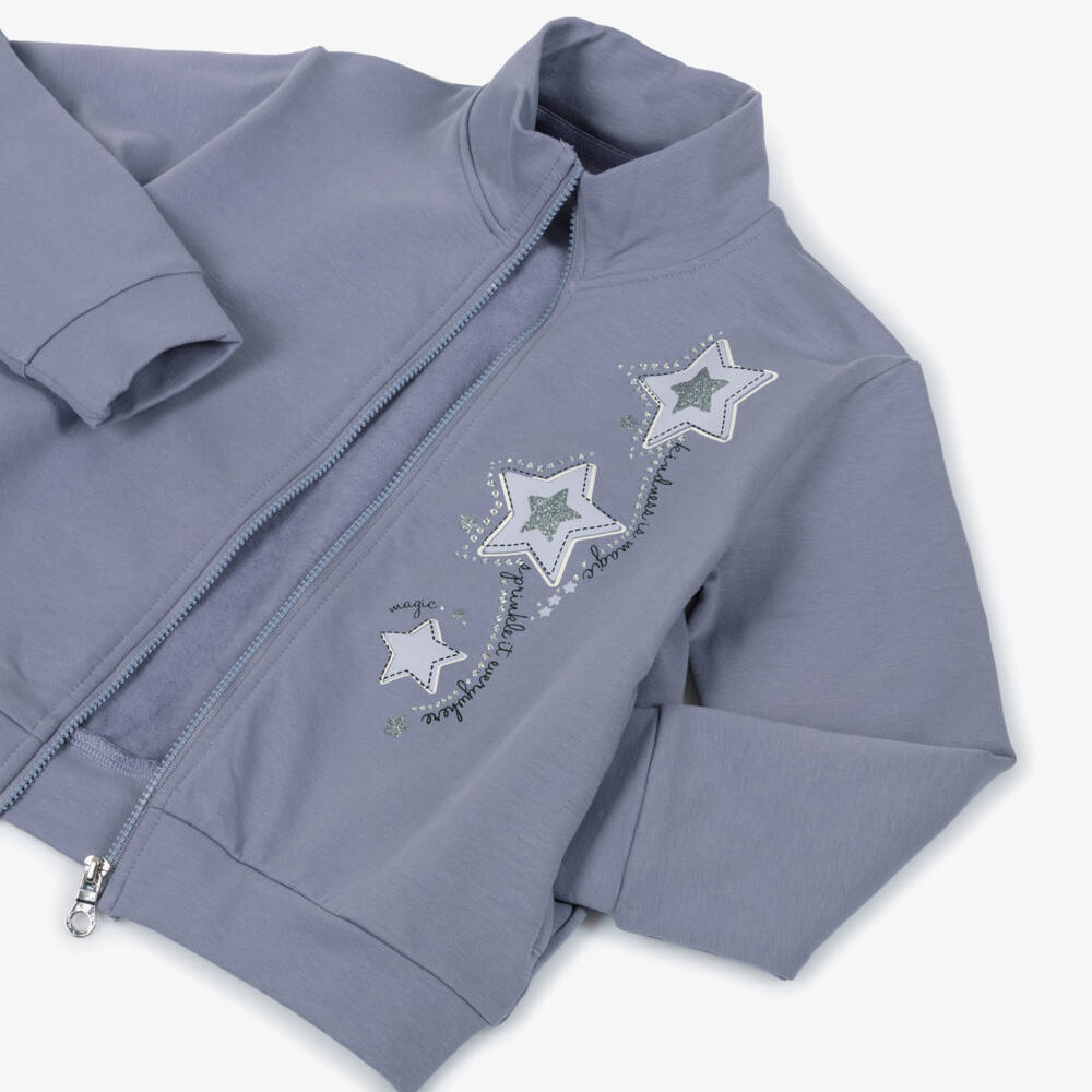 iDO-Girls Lilac Purple Star Print Cotton Jersey Tracksuit | Childrensalon Outlet