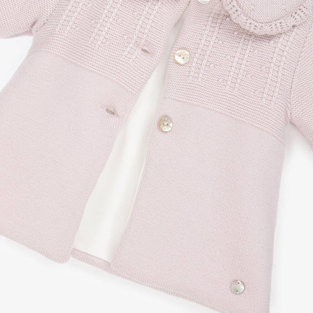 PAZ Rodríguez-Girls Mauve Pink Knit Padded Coat | Childrensalon Outlet