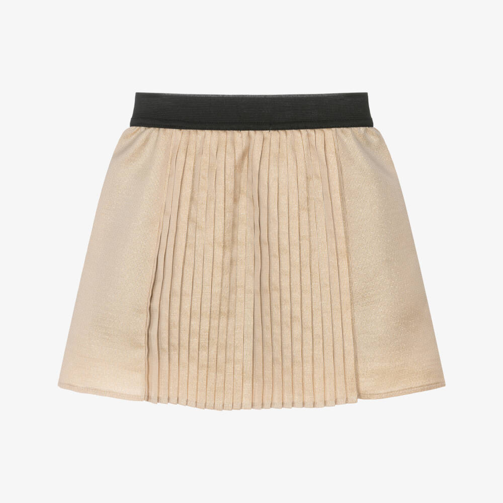 Hatley-Girls Metallic Gold & Glitter Pleated Skirt | Childrensalon Outlet