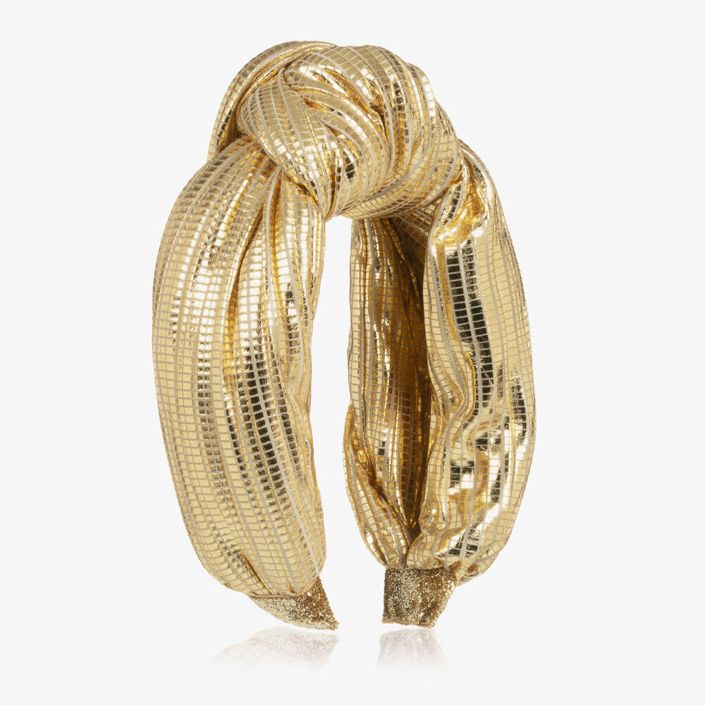 EIRENE-Girls Metallic Gold Knot Hairband | Childrensalon Outlet