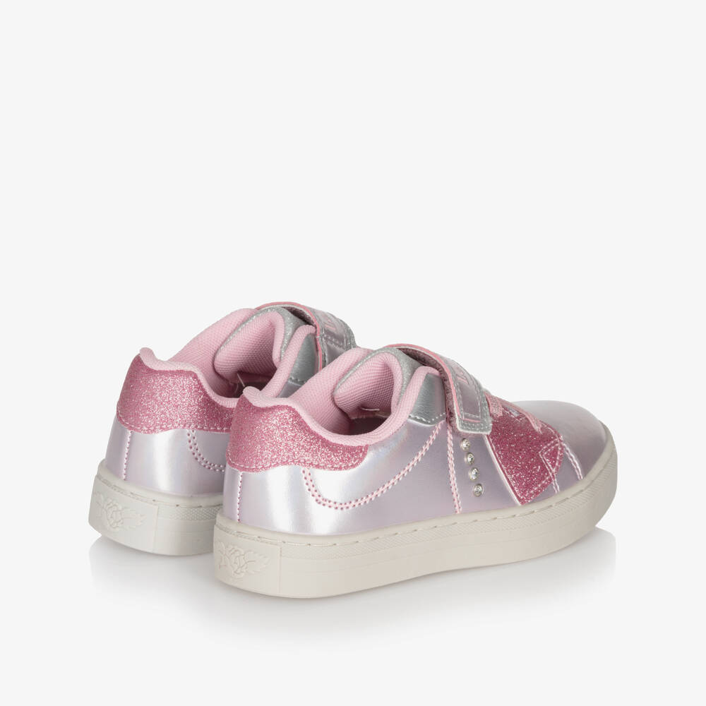 Lelli Kelly-Girls Metallic Pink Trainers with Glittery Hearts | Childrensalon Outlet