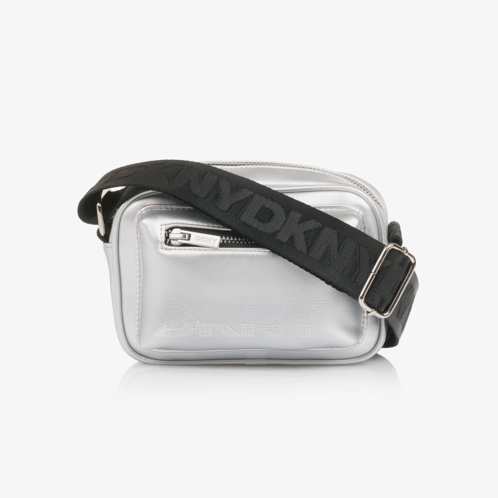 DKNY-Girls Metallic Silver Faux Leather Bag (18cm) | Childrensalon Outlet