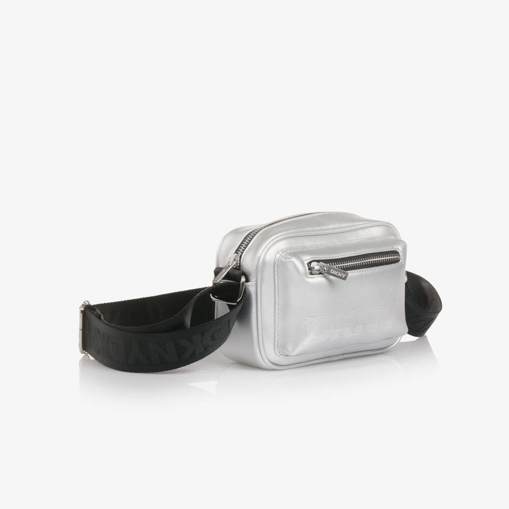DKNY-Girls Metallic Silver Faux Leather Bag (18cm) | Childrensalon Outlet