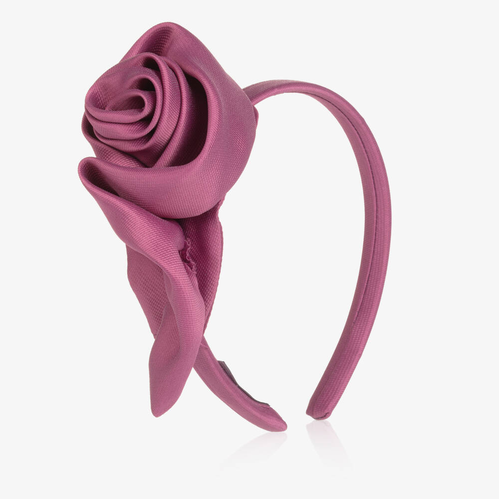 Mama Luma-Girls Mulberry Pink Floral Hairband | Childrensalon Outlet