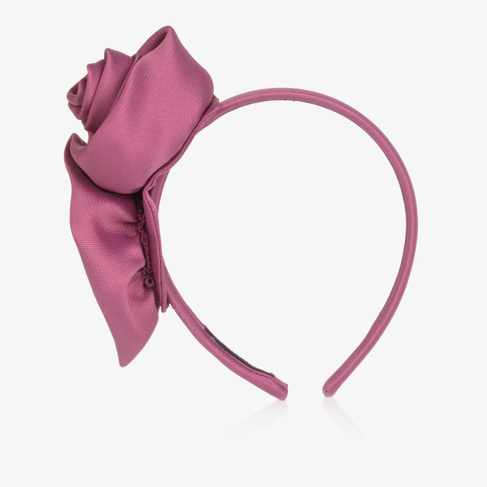 Mama Luma-Girls Mulberry Pink Floral Hairband | Childrensalon Outlet