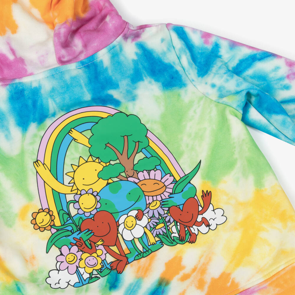 Stella McCartney Kids-Girls Multicoloured Tie-Dye Earth & Friends Cotton Hoodie | Childrensalon Outlet