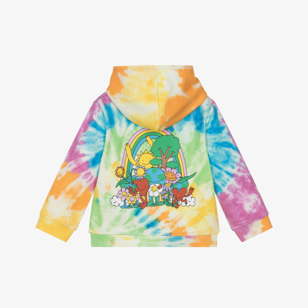 Stella McCartney Kids-Girls Multicoloured Tie-Dye Earth & Friends Cotton Hoodie | Childrensalon Outlet