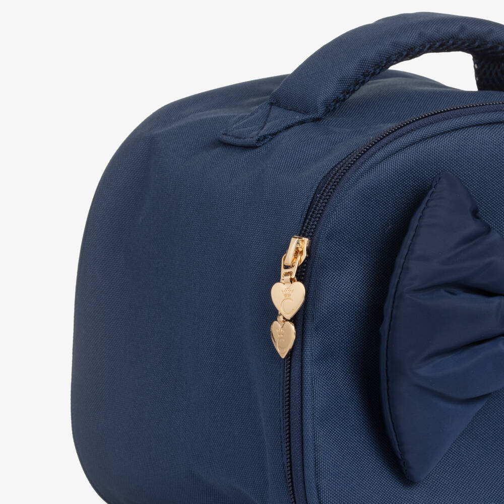 Caramelo Kids-Girls Navy Blue Bow Lunch Bag (25cm) | Childrensalon Outlet