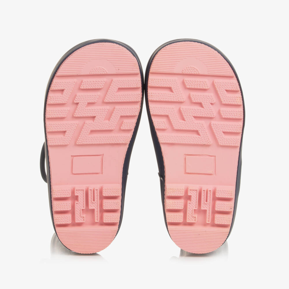 Chipmunks-Girls Navy Blue Floral Rain Boots | Childrensalon Outlet