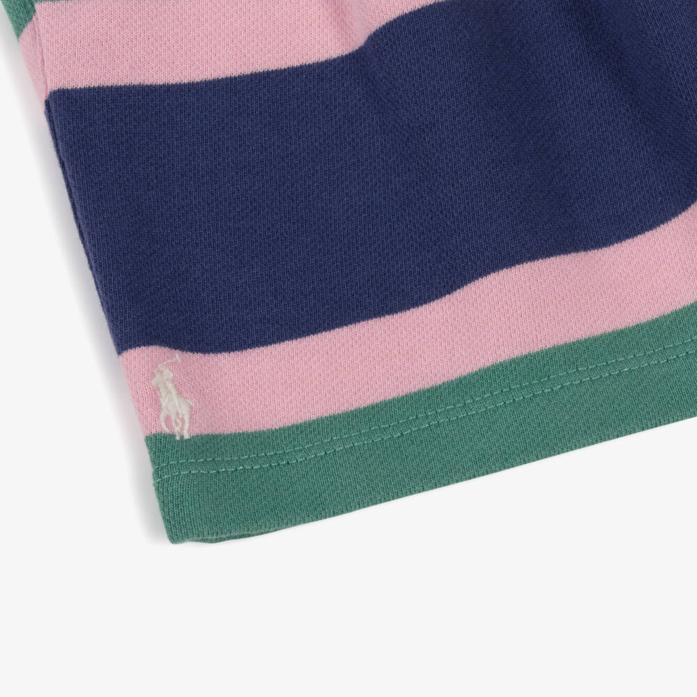 Ralph Lauren-Girls Navy Blue & Green Stripe Cotton Jersey Skirt | Childrensalon Outlet