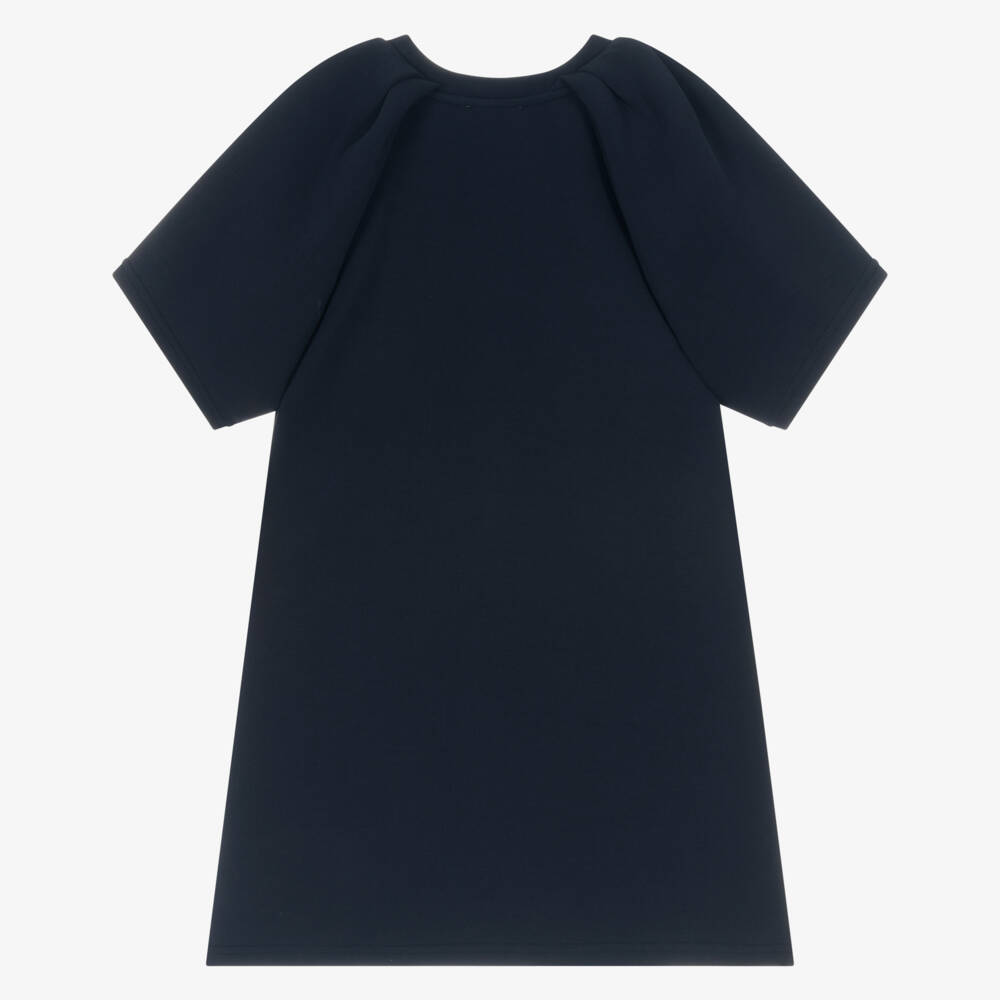 MARC JACOBS-Girls Navy Blue Jersey Dress with Snapshot Bag Print | Childrensalon Outlet
