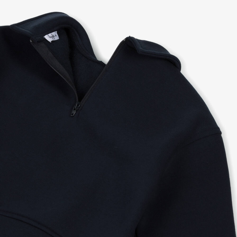 Il Gufo-Girls Navy Blue Jersey Skirt Set | Childrensalon Outlet